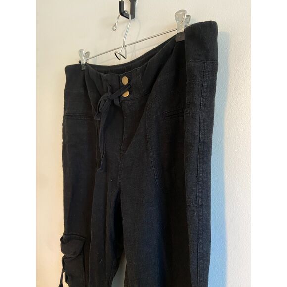 Soft Surroundings Women's Linen Cargo with Drawstring Waistband/ Zipper Fly - Picture 2 of 7